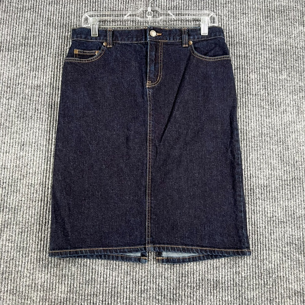 Lauren Ralph Lauren Denim Skirt Womens Size 4 Dark Blue Denim Casual Business